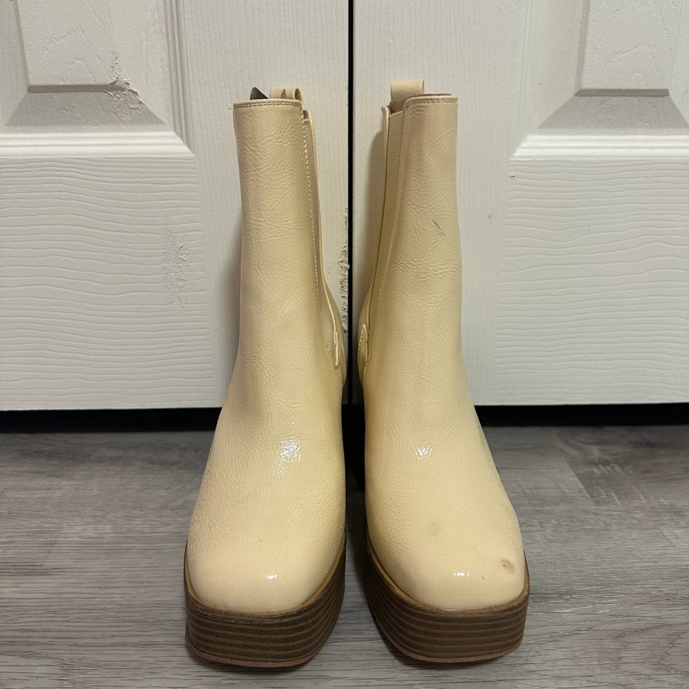 Circus by Sam Edelman Cream Platform Ankle Boots